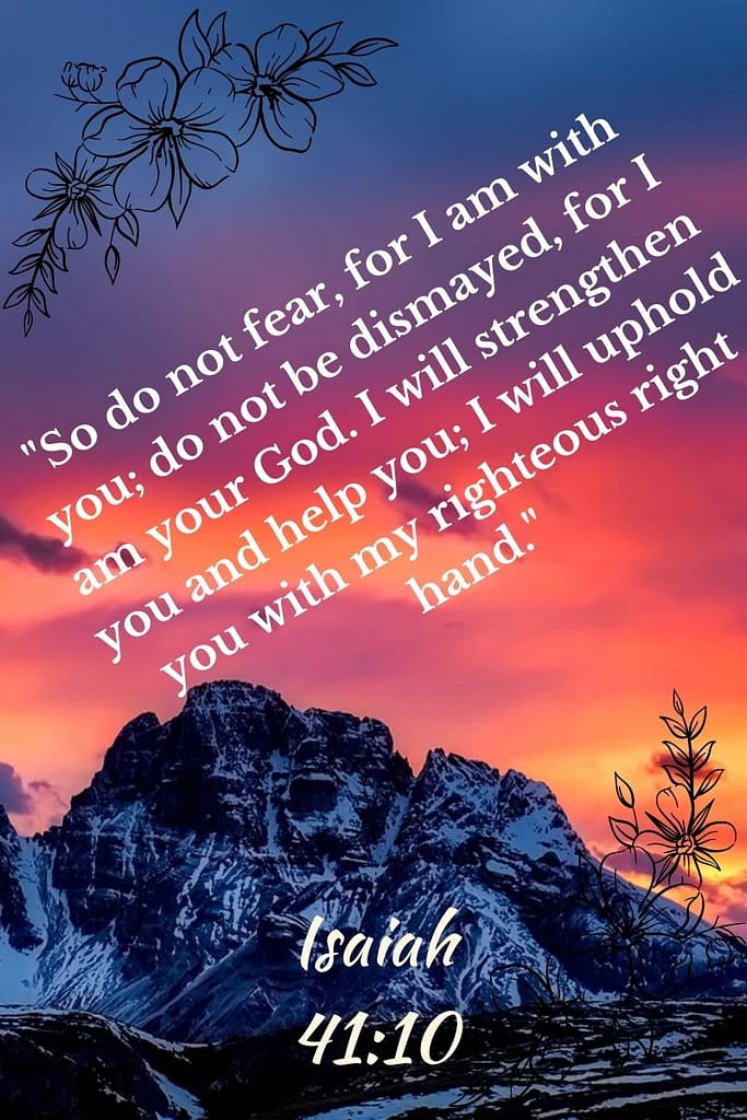 A bible verse written over a mountain with sunset atop showing that there are other 2 ways to talk with God